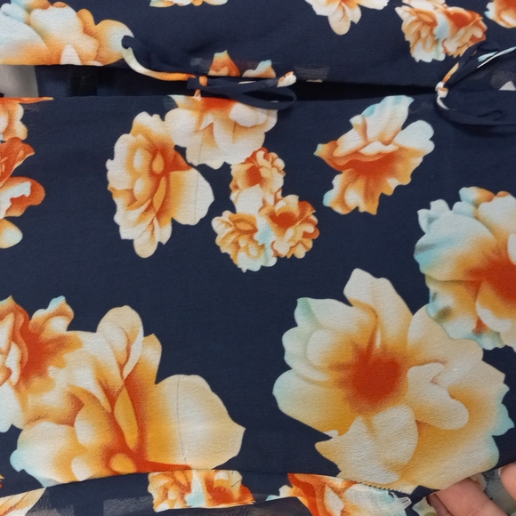 Betsey Johnson Floral Tie Back Dress Navy Size 4 - Picture 7 of 8